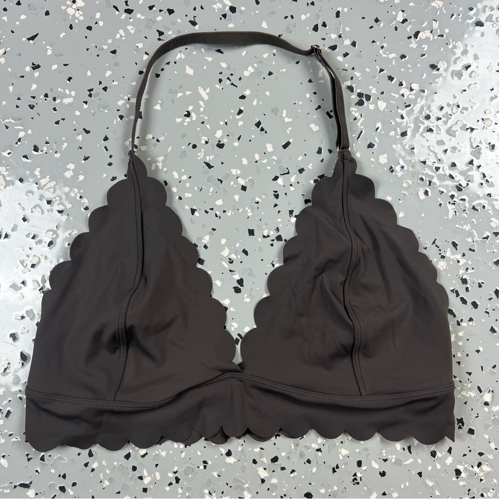 Urban Outfitters Out From Under Charcoal Scalloped Bikini Top
